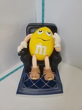 Vtg M&Ms Yellow Figure Chair Recliner Candy Dispenser 1999 Works Mars Blk Chair  picture