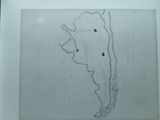 Hand Drawn Glass Slide Magic Lantern Teaching Geography Continent Schematic  picture