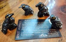 Carved Natural Black Onyx Stone Spirit Animal Raven Consciousness picture