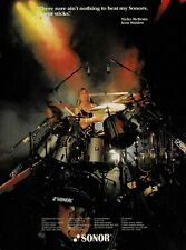 SONOR DRUMS - Nicko McBrain of Iron Maiden - 1987 Print Ad picture