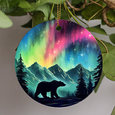 Northern Lights Animals, Bear, Holiday Christmas Gift, Christmas Ornament picture