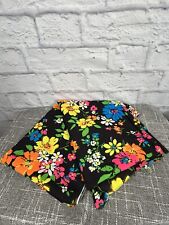 Vintage Bright Floral Material Fabric 3 1/3 yards Bold Flower Power 70s picture