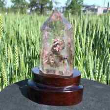 1.36LB Natural Ghost Phantom point Obelisk quartz crystal wand Reiki +base picture
