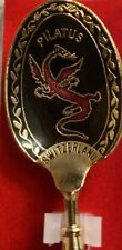 Vintage Pilatus Switzerland Collectors Spoon Black Red Dragon. picture