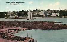 Vintage Postcard Peaks Island Waterfront Fishing Swimming Kayaking Portland ME picture