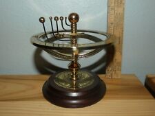 Franklin Mint Orrery Classic Solar System Brass Metal on Wood Base Rare picture