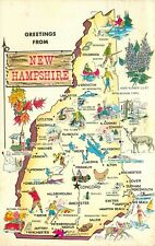 New Hamphire NH State Map Artist Rendition pm 1974 Postcard picture