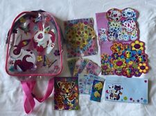 Vintage Lisa Frank Bunny Rabbits Clear Mini Backpack W/ Stickers & Stationary picture