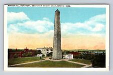 Charlestown MA-Massachusetts, Bunker Hill Monument, Vintage c1926 Postcard picture