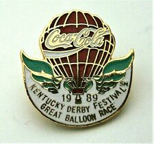 1989 Coca-Cola Coke Kentucky Derby Festival Great Balloon Race Lapel Pin Nos New picture