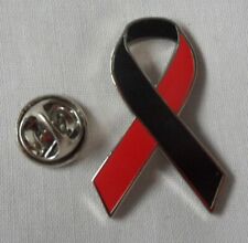 *NEW* Sepsis Awareness red and black ribbon enamel pin badge. Charity. picture