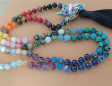8mm Chakra 108 Beads Tassel Knotted Necklace Bracelet Wrist Chic Healing Bless picture