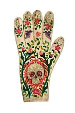 Day of the Dead MILAGROS HAND, Hand With Sugar Skull, ExVotos Hand 10” picture