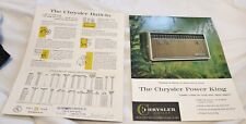 2 Vtg CHRYSLER AIRTEMP Built-In and Power King Air Conditioner print ads Flyers picture