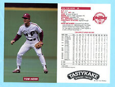 1989 Tastykake Phillies Postcard # 28 Tom Herr  Box 710 picture