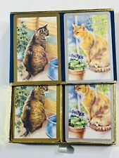 Congress Playing Card Set Of 2 Made In Spain Cats Slightly Used LOOK picture