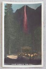 1920s Hand Colored Tinted Photograph Camp Curry Fire Fall Yosemite National Park picture
