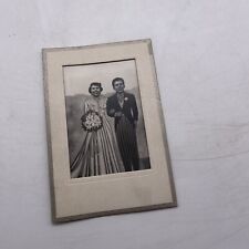 VINTAGE PHOTO ARCADE/SOUVENIR CUT-OUT Wedding Dress Tuxedo Marriage Matted picture