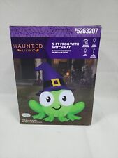 Gemmy Halloween 6 ft Frog with Witch Hat Airblown Inflatable picture
