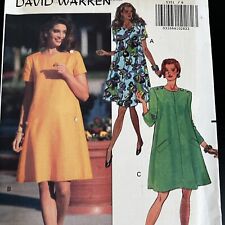 Vintage 1990s Butterick 5351 Very Loose A-Line Dress Sewing Pattern 6-12 UNCUT picture