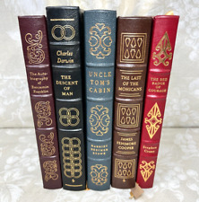 5 Easton Press Books, Limited Editions Leather Bound 24K Gold Gilt picture
