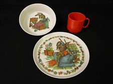 Vintage 1960’s SiLite Peter Rabbit 3pc Melamine Childs Dish Set - Plate Bowl Mug picture