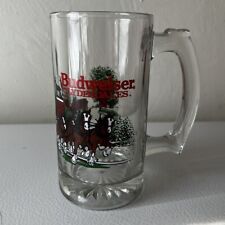 Vintage Budweiser Clydesdale Christmas Beer Mug 12 oz. 1991 Anheuser-Busch Inc. picture