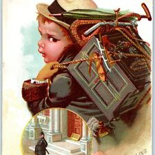 c1890s McLaughlin's Coffee Canada Trade Card Bank Robber Boy Safe Hiking C23 picture