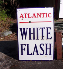 Atlantic White Flash Gasoline Gas Station PORCELIAN  Sign / Vintage / NO RESERVE picture