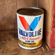 VINTAGE VALVOLINE ALL CLIMATE MOTOR OIL 10w-30 ONE QUART CAN FULL RARE NOS  picture