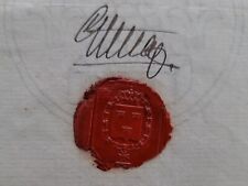 King Gustaf V Sweden Signed Royal Document Wax Seal Coat of Arms Royalty Cipher picture