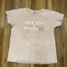 Sarah Palin Political T-Shirt McCain 2008 Medium M Pink Short Sleeve picture