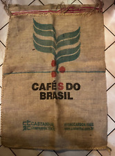 cafe's do brasil burlap coffee bean bag  38x27 wall hang interior decor picture