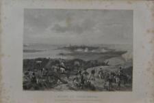 Antique Revolutionary War Siege of Charleston Original 1870's Engraving Art picture