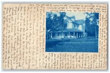 1908 Home Residence House Cyanotype View White Oak NC RPPC Photo Postcard picture