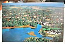 Vintage PENN YAN NEW YORK, NY., Postcard Aerial View of Village On Lake Keuka picture