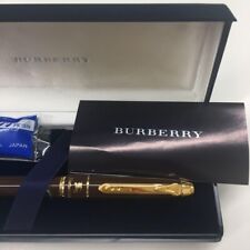 Burberry Fountain Pen Brown Nib F with 2 Blue ink Used Near Mint From Japan picture