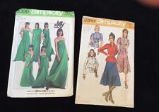Simplicity Vtg 70's Pattern Lot 2 Stretch Knit Prom Gown, Cowl Neck Dress 8-12 picture
