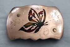 Premium Vintage Johnson & Held Butterfly Inlay Handcrafted Ladies Belt Buckle picture