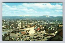 Everett WA - Washington, Scenic View of Town with Mountain, Chrome, Postcard picture