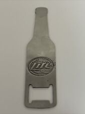 1 Vintage Miller Lite Bottle Opener, Metal, Bottle Shaped. picture