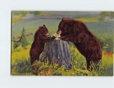 Postcard Learning Table Manners Bear and Cub picture