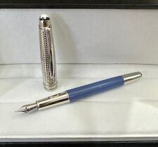 Luxury 163 Metal Series Glacier Blue+Silver Color 0.7mm nib Fountain Pen NO BOX picture