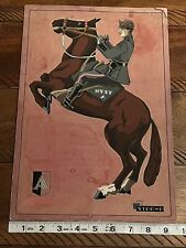Art- 1931 New York State Police Troop A Horse Officer Signed STROHL Read picture