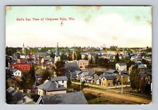 Chippewa Falls WI-Wisconsin, Birds Eye View, Vintage Postcard picture