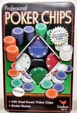 Cardinal Professional Poker Chips Set 100 Pieces with Dealer Button picture