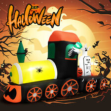 8ft Long Halloween Inflatable Skeleton Ride on Train LED Lighted Halloween Decor picture