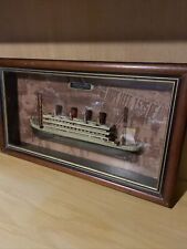 Vintage Titanic 1912 3D Shadow Box Ship on Glass Display Case  picture