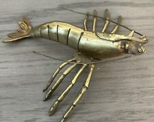 Vintage Brass Shrimp Crawdad Figure 8” Nautical Ocean Decor picture