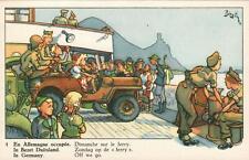 VINTAGE WWII Comic BIZUTH Anti-German Occupation In Germany Off We Go POSTCARD picture